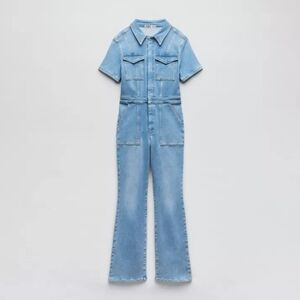 NWT ZARA x GOOD AMERICAN ZW DENIM SCULPTING JUMPSUIT, size 2